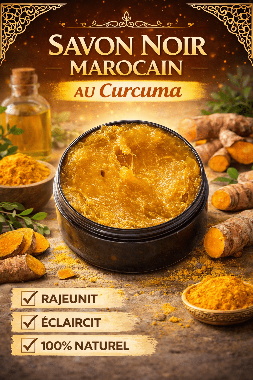 Savon noire au Curcuma - Mr cosmétique Savon noire au Curcuma