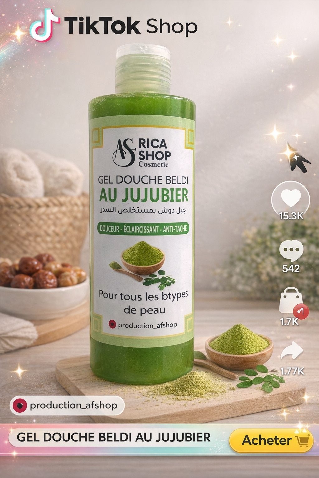 Gel douche au jujubier - Mr cosmétique Gel douche au jujubier
