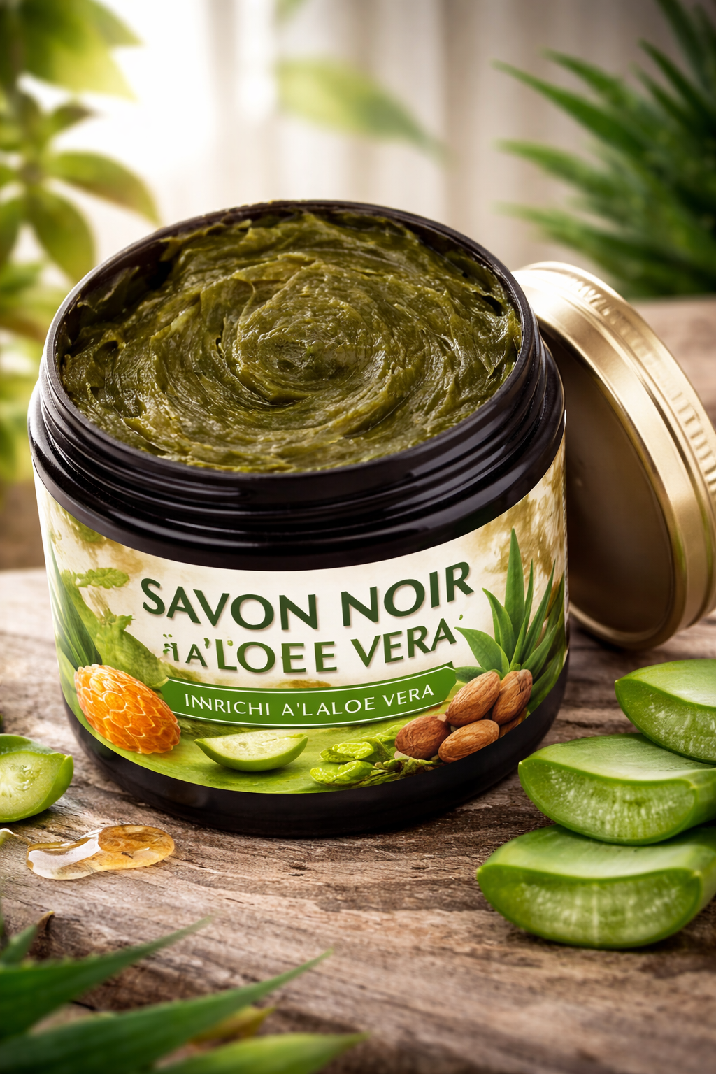 Savon noir à loe Vera - Mr cosmétique Savon noir à loe Vera